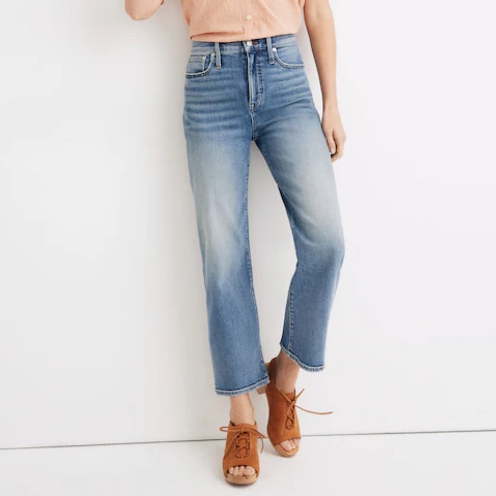 Madewell Slim Wide Leg Crop Jeans 24  Reggie Wash EUC